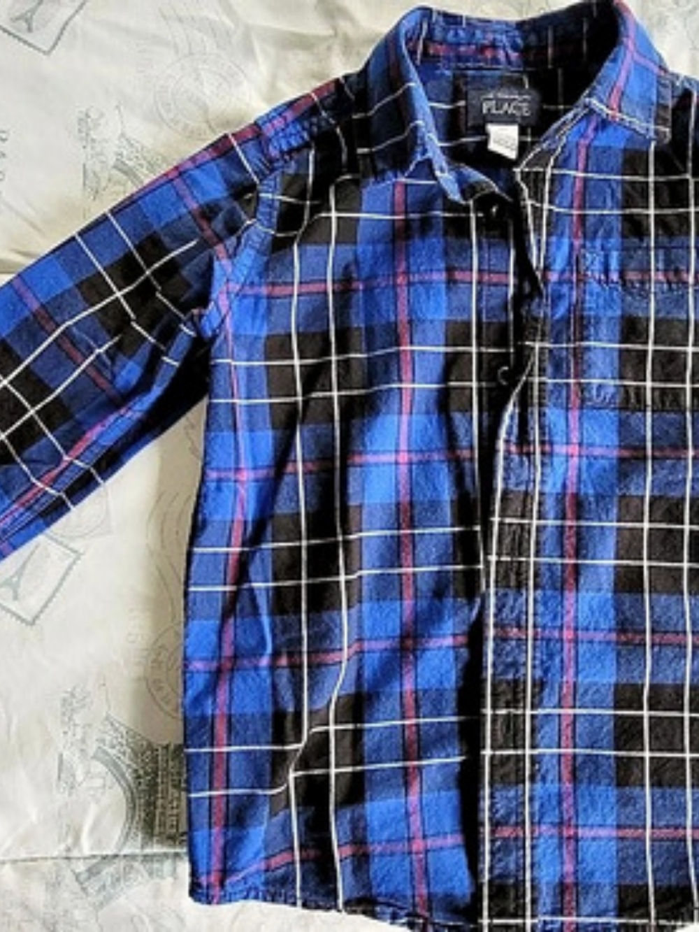 The Children's Place Long Sleeve Plaid Button Up Shirt Boys 5T